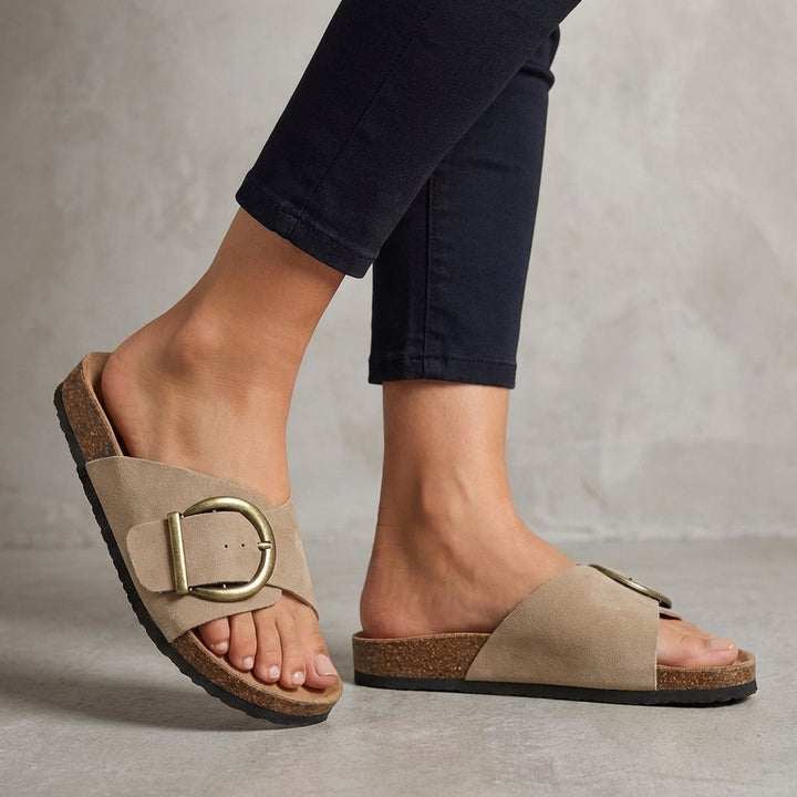Adjustable Buckle Slide Sandals
