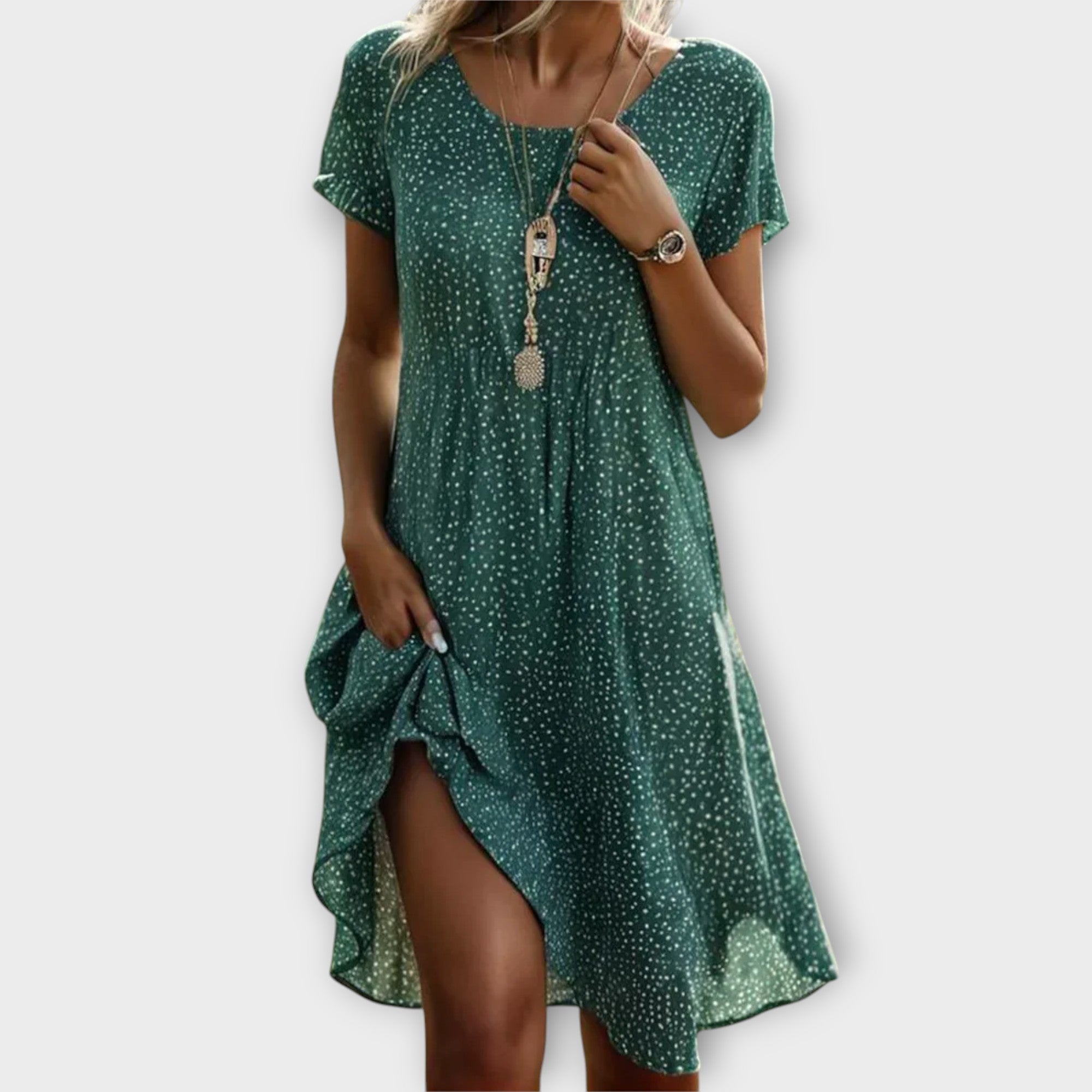 Emily | Flowing Polka-Dot Dress