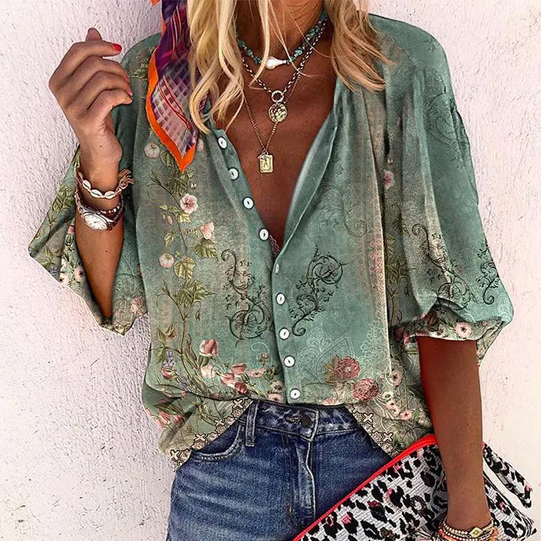 Maria | Floral Button Blouse