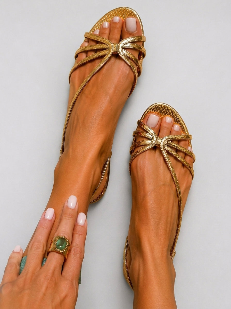 Serena | Strappy Metallic Sandals
