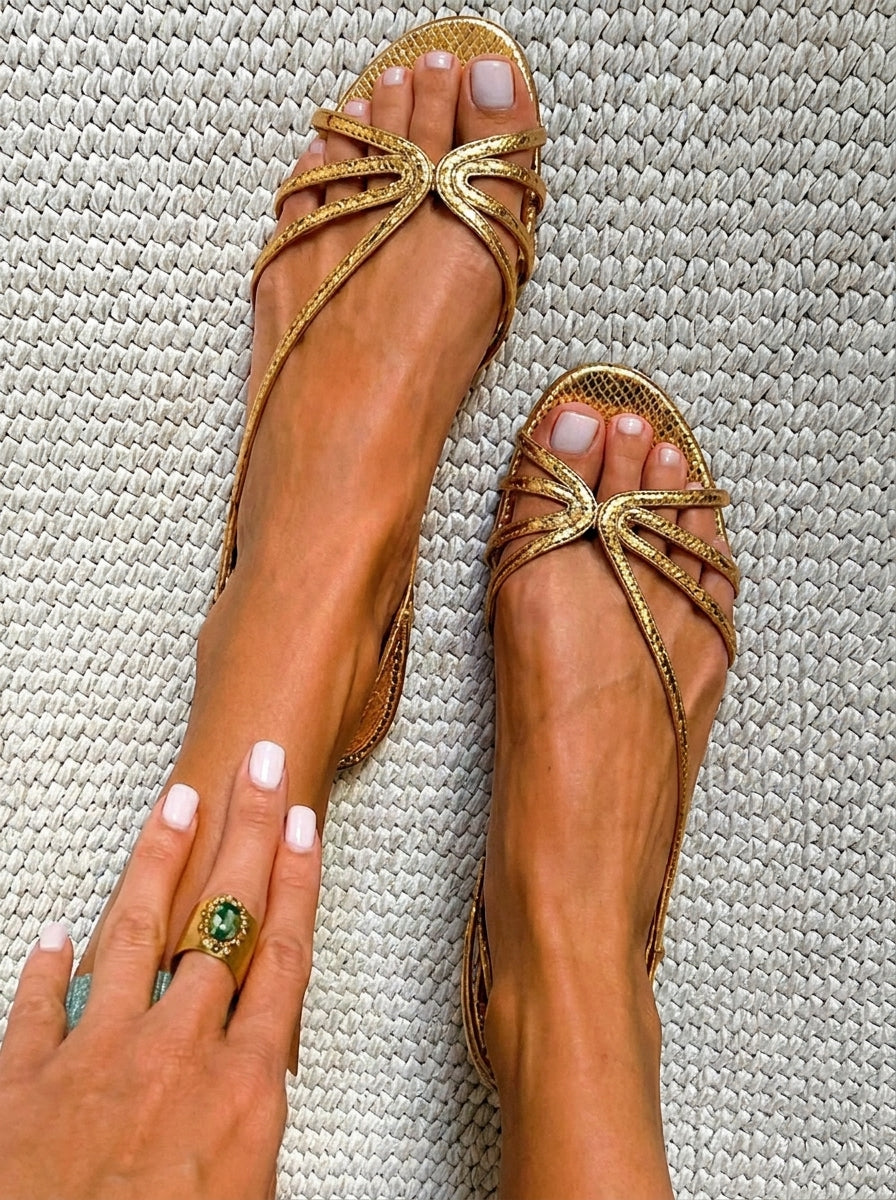 Serena | Strappy Metallic Sandals