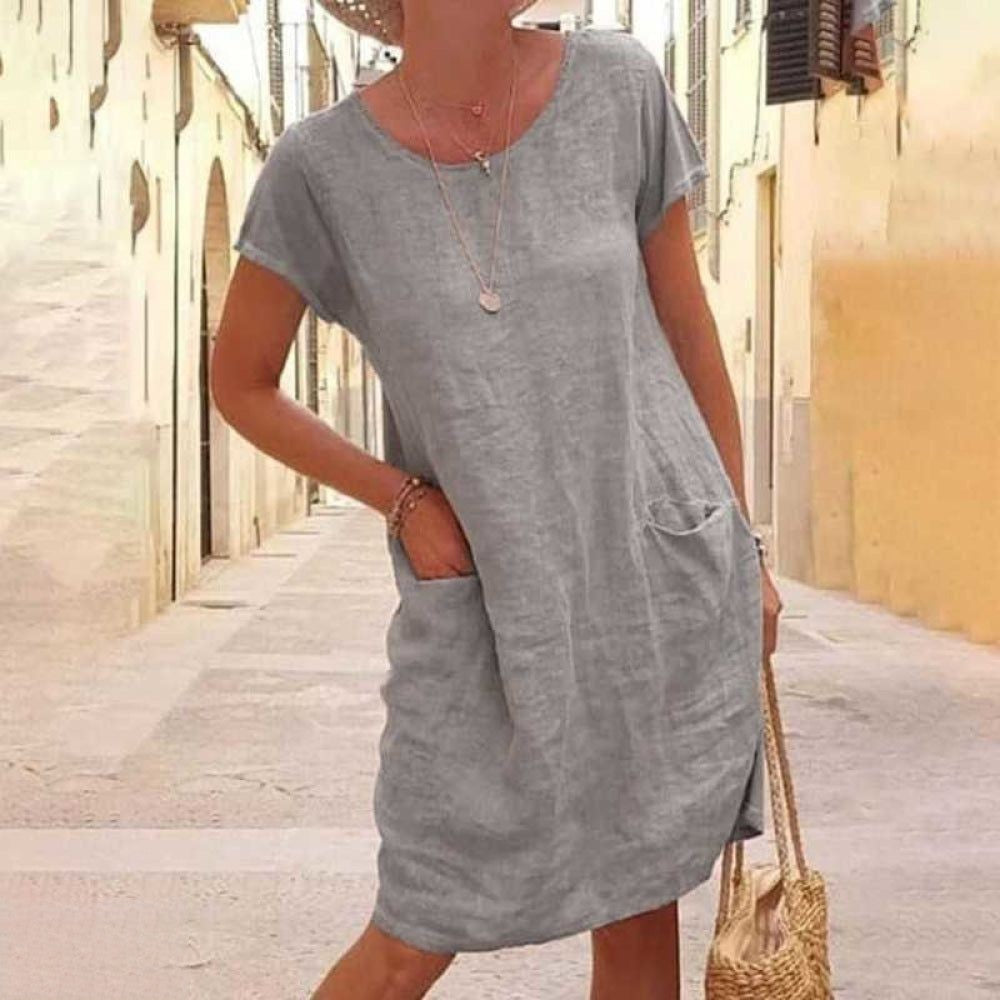 Edith | Round-Neck Mini Dress