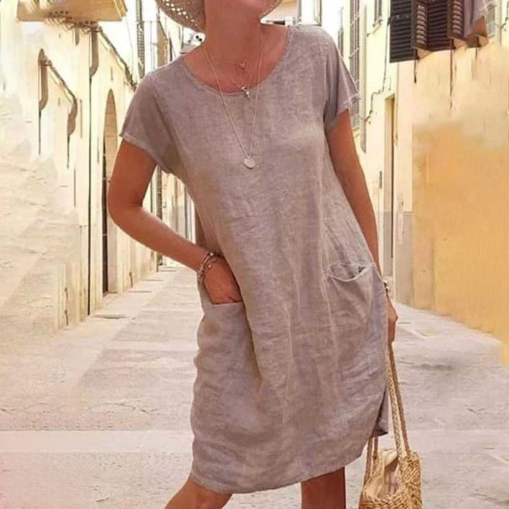 Edith | Round-Neck Mini Dress