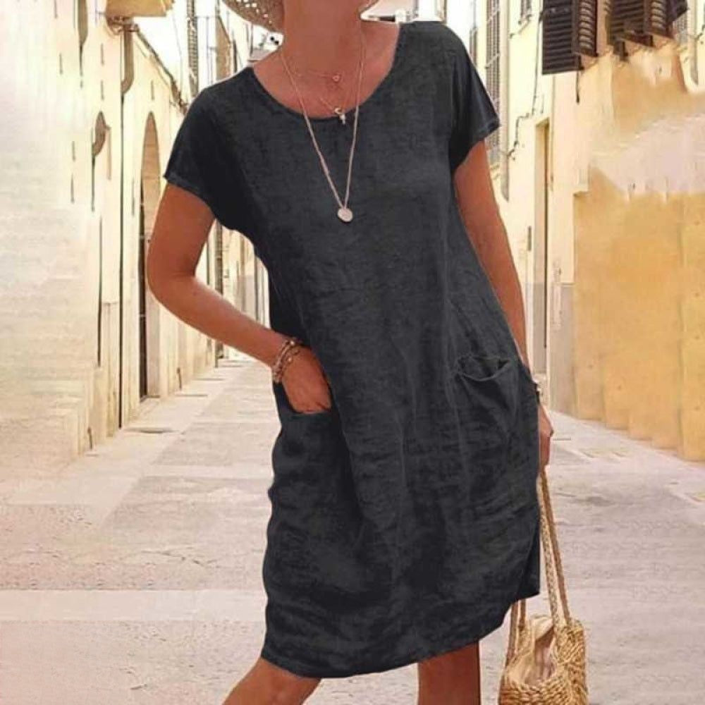 Edith | Round-Neck Mini Dress