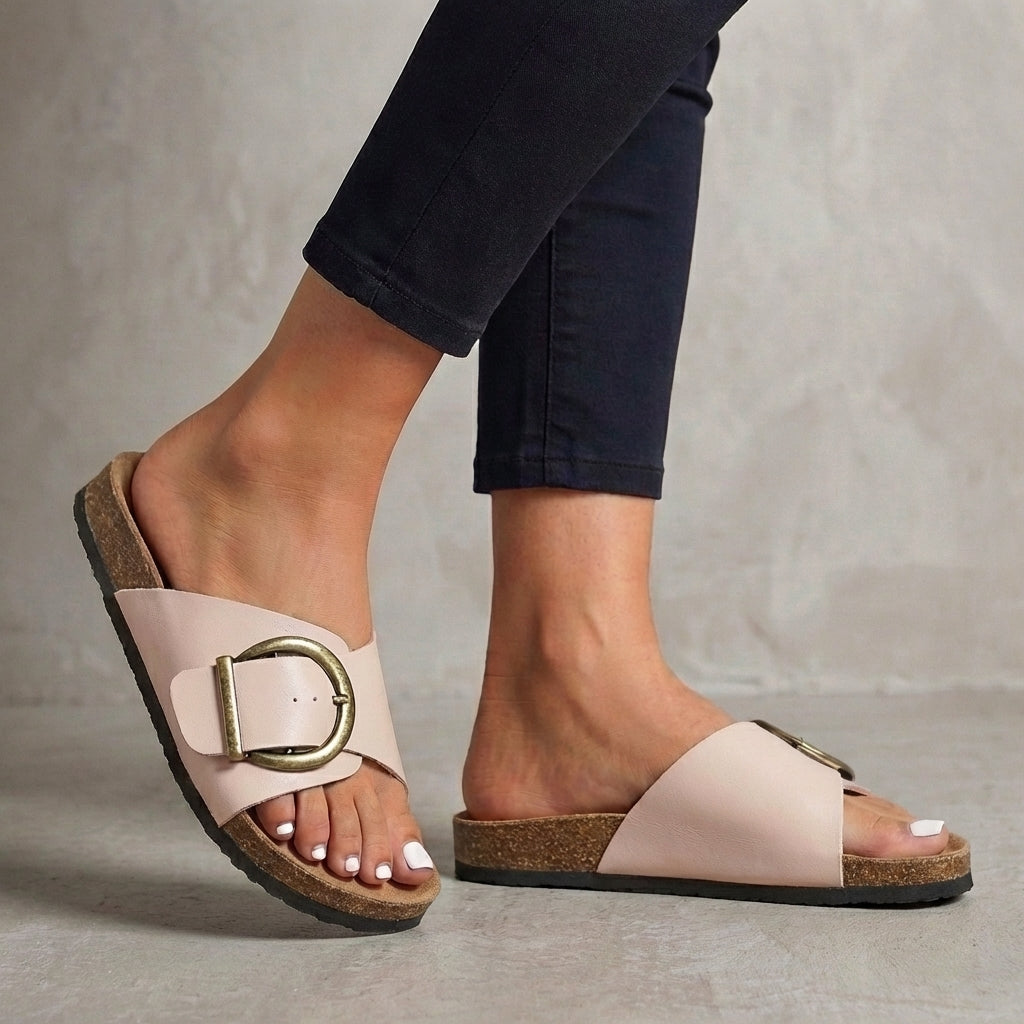 Adjustable Buckle Slide Sandals