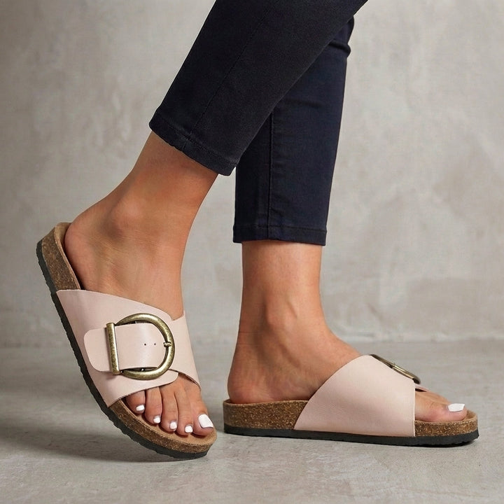 Adjustable Buckle Slide Sandals