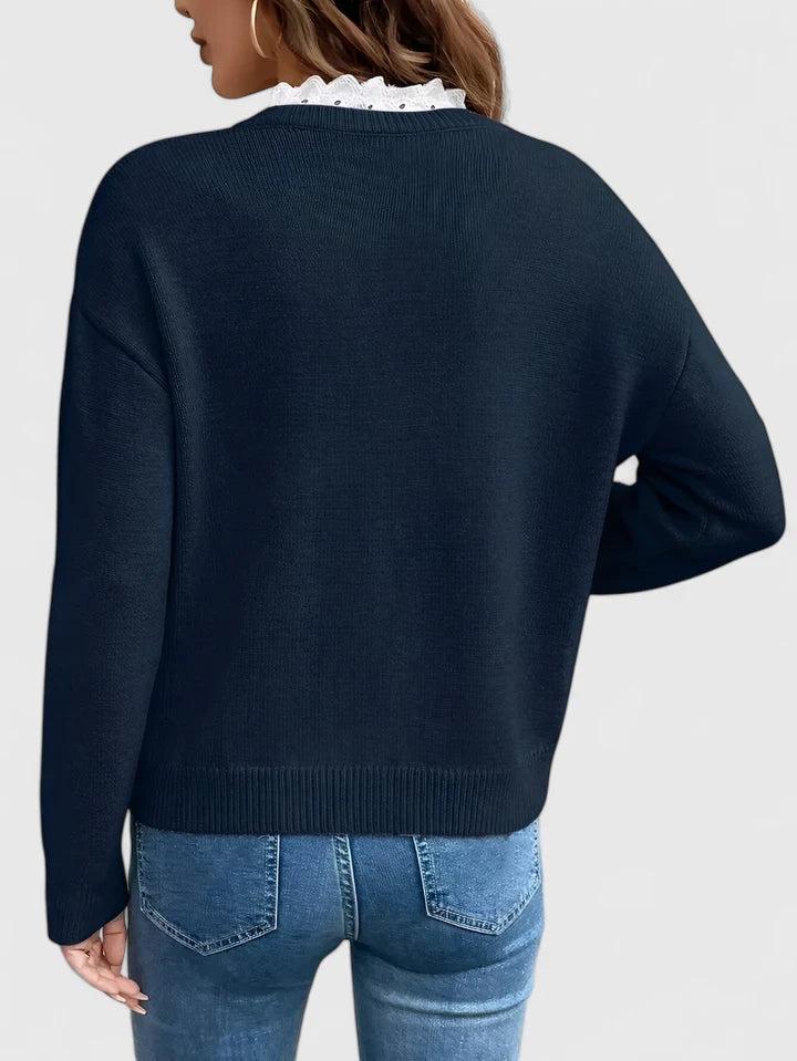 Frances | Frill-Neck Knit Jumper