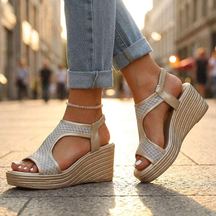 Paisley Wedge Sandals