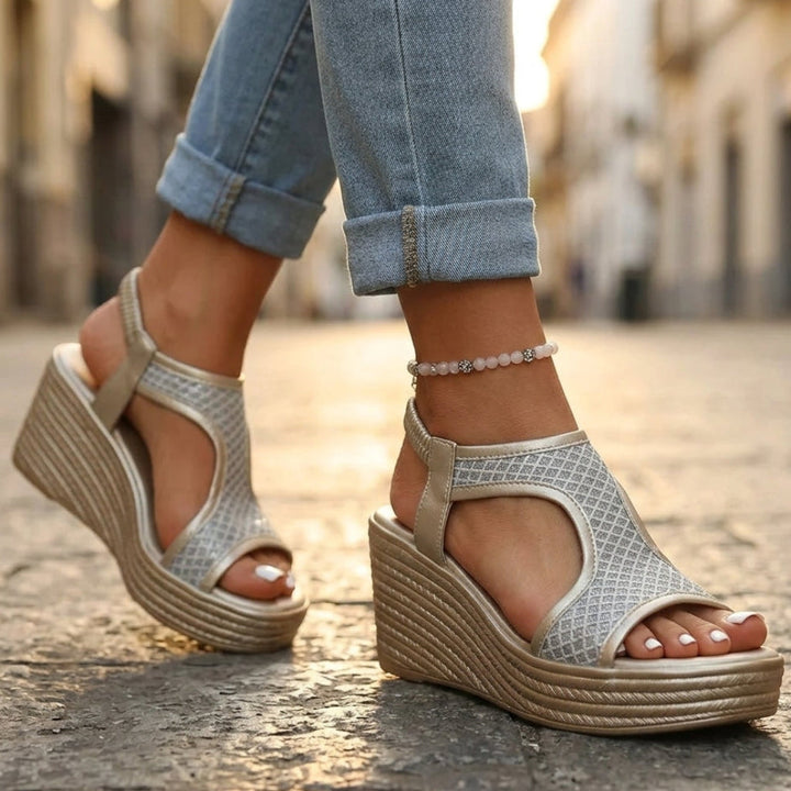 Paisley Wedge Sandals