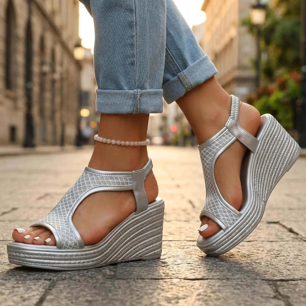 Paisley Wedge Sandals