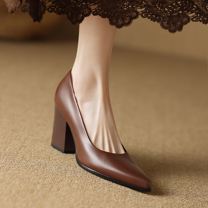 Helena | Block Heel Court Shoes