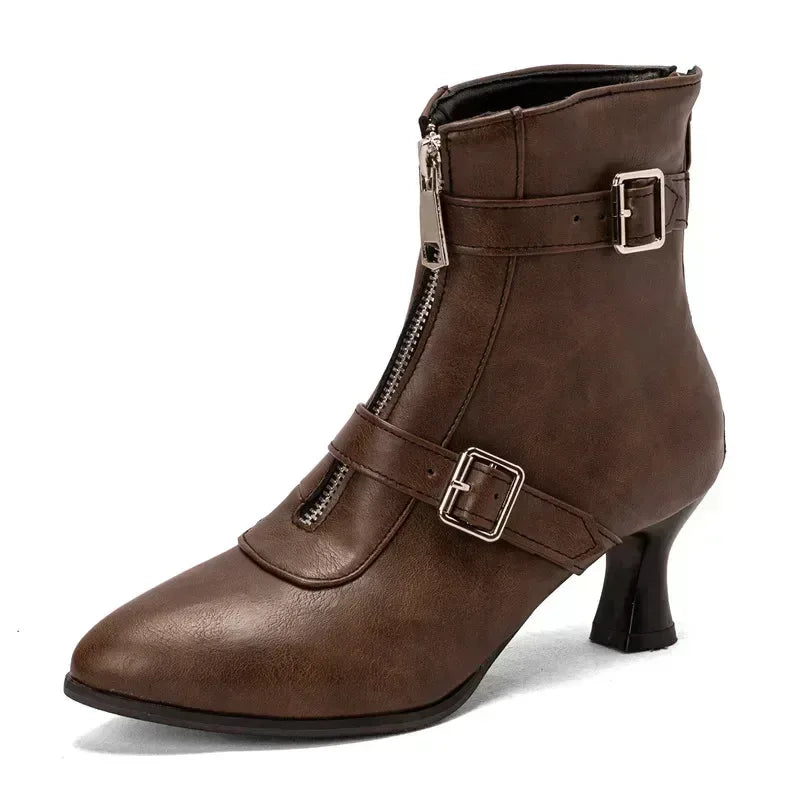 Diane | Double-Buckle Heeled Boots