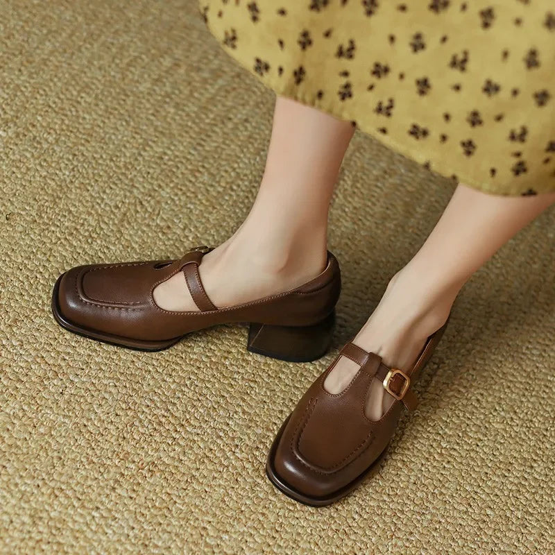 Rosalind | Square-Toe Block Heel Mary Janes