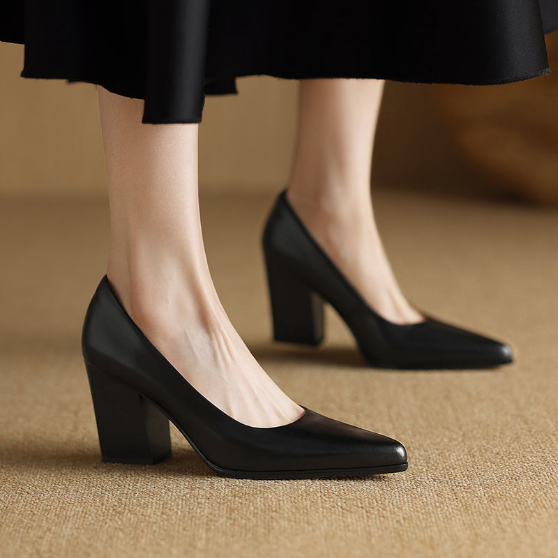 Helena | Block Heel Court Shoes