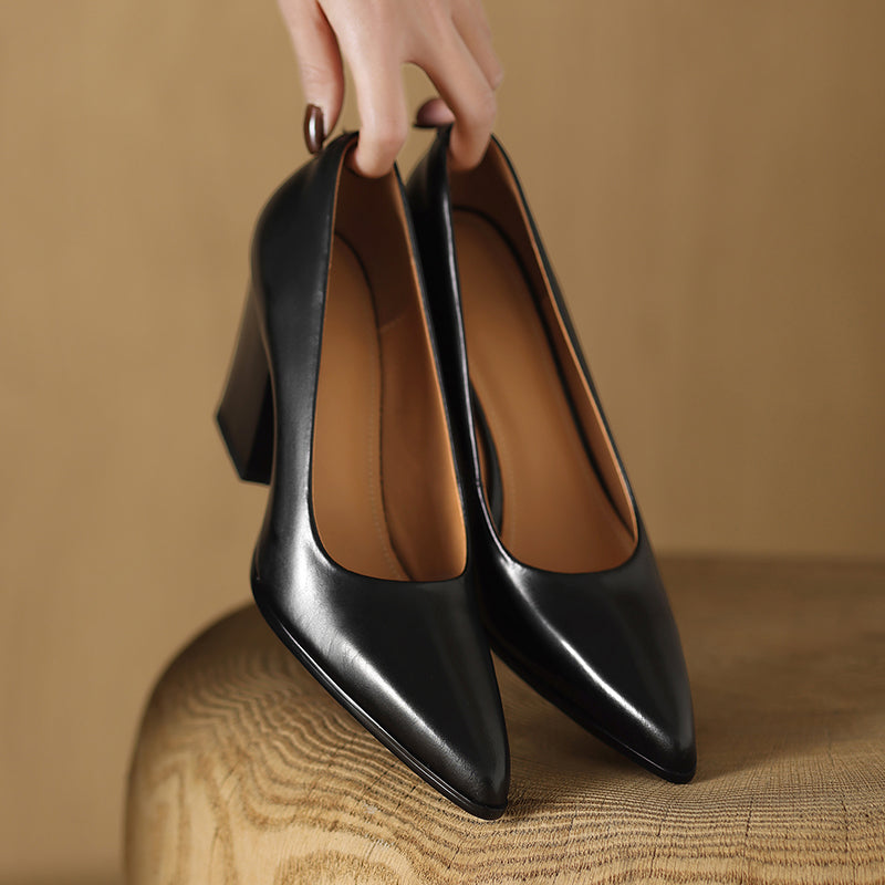 Helena | Block Heel Court Shoes