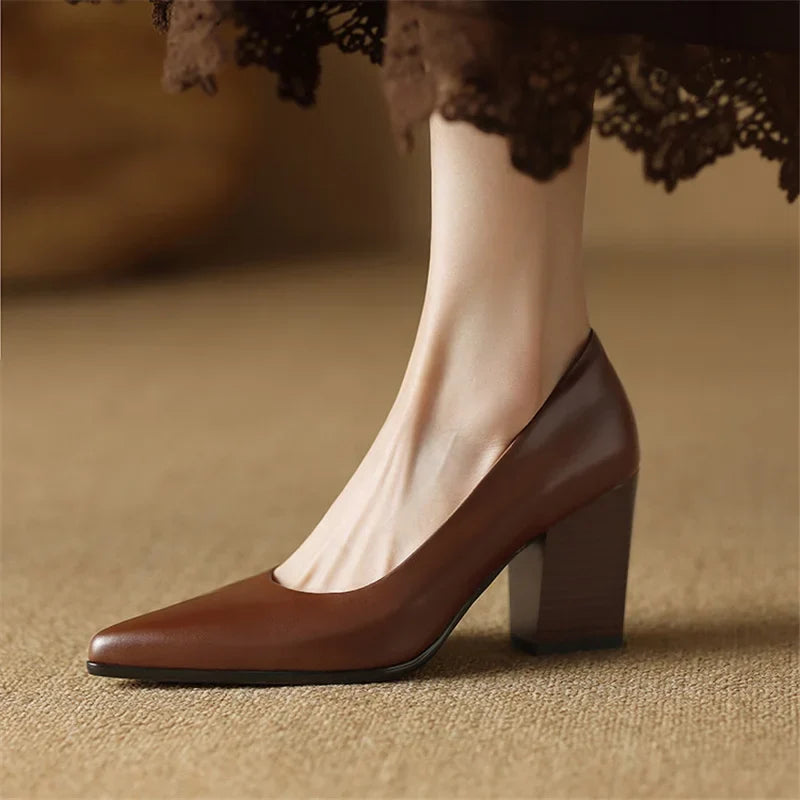 Helena | Block Heel Court Shoes