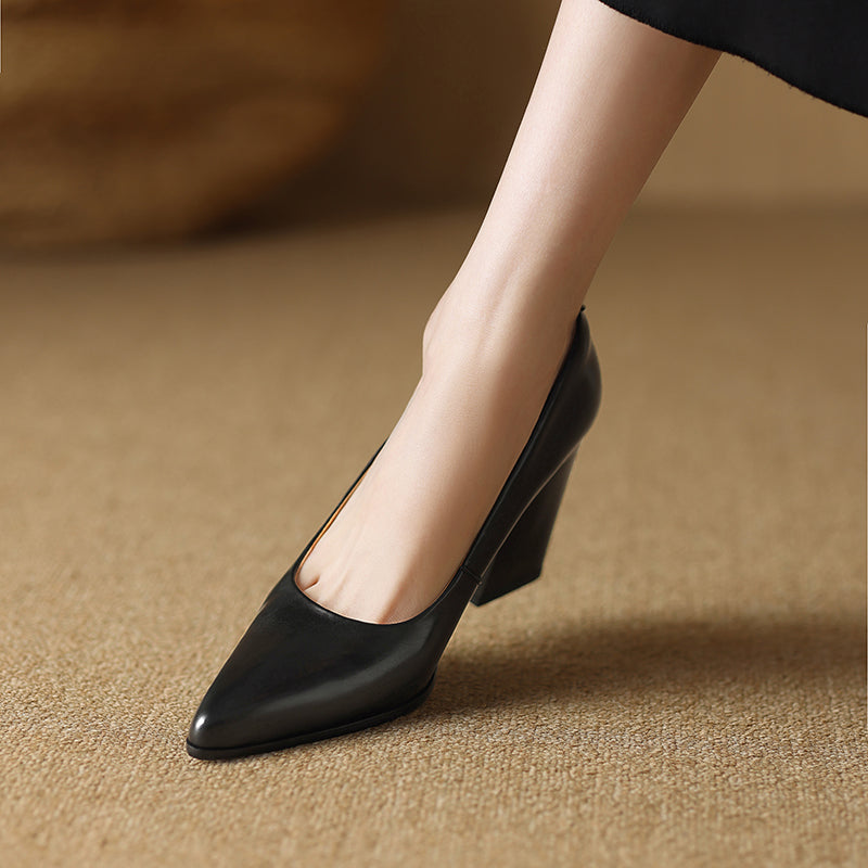 Helena | Block Heel Court Shoes