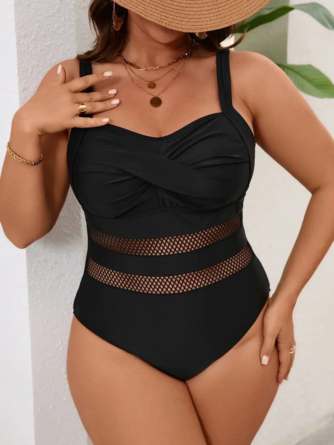 Genevieve | V-Neck Mesh Swimsuit