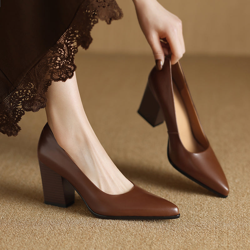 Helena | Block Heel Court Shoes