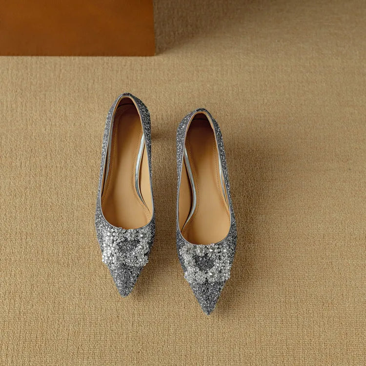 Gloria | Glitter Court Shoes