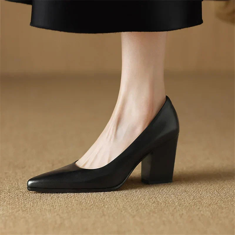 Helena | Block Heel Court Shoes