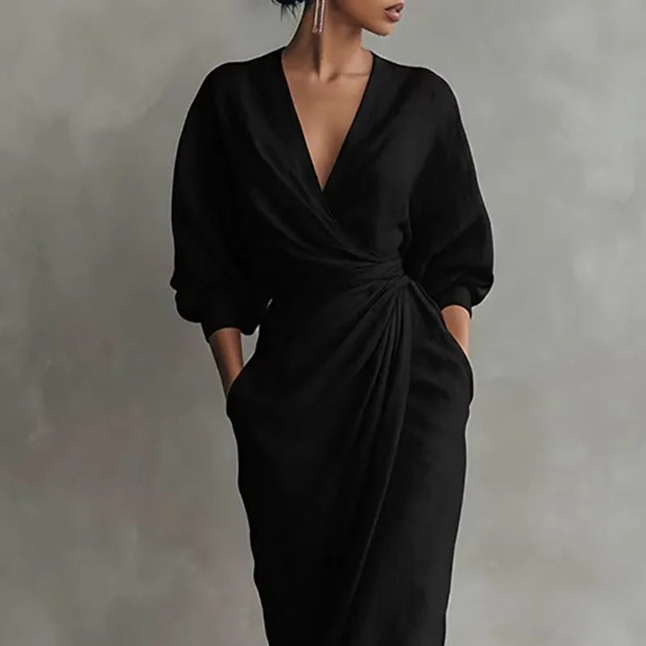 Josephine | Wrap Long-Sleeve Maxi Dress