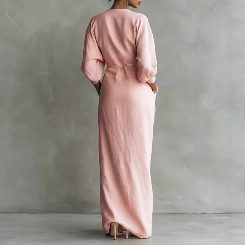 Josephine | Wrap Long-Sleeve Maxi Dress
