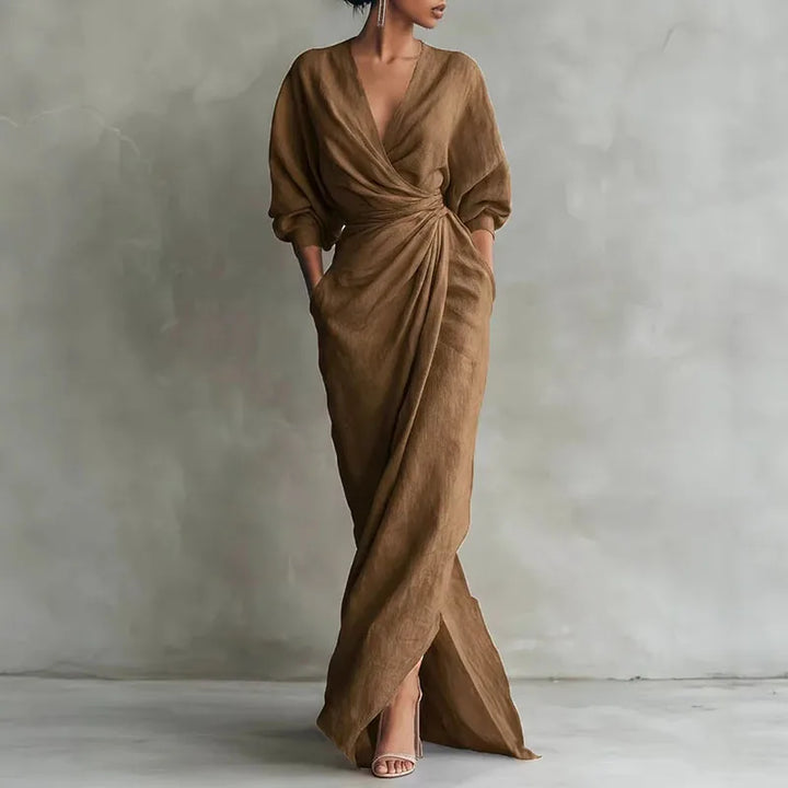 Josephine | Wrap Long-Sleeve Maxi Dress
