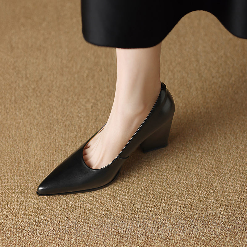 Helena | Block Heel Court Shoes