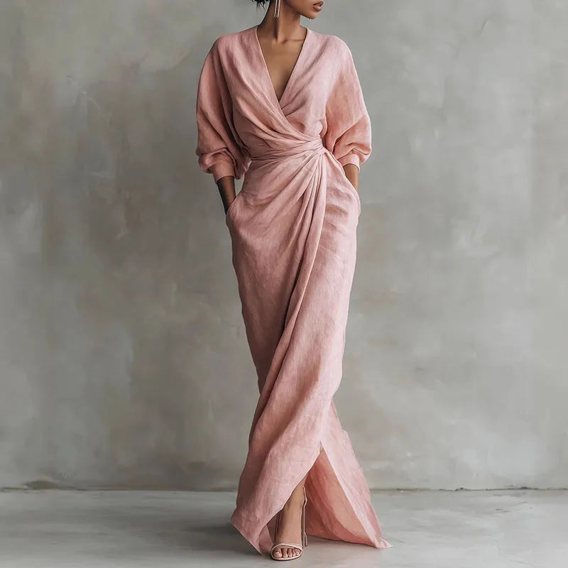 Josephine | Wrap Long-Sleeve Maxi Dress