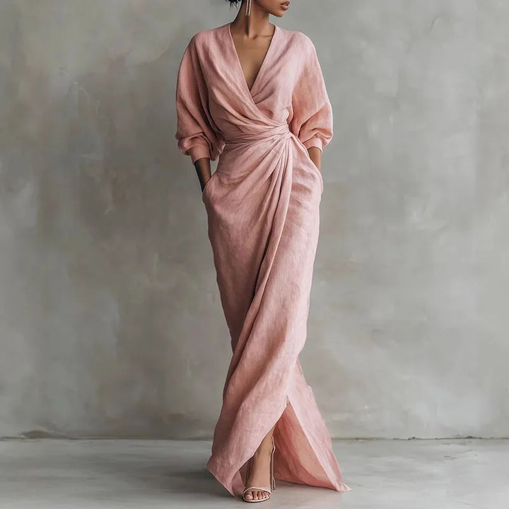 Josephine | Wrap Long-Sleeve Maxi Dress