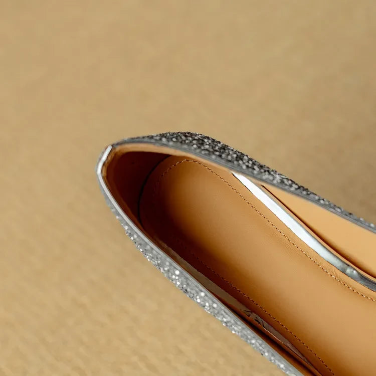 Gloria | Glitter Court Shoes