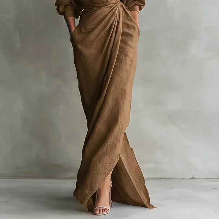 Josephine | Wrap Long-Sleeve Maxi Dress