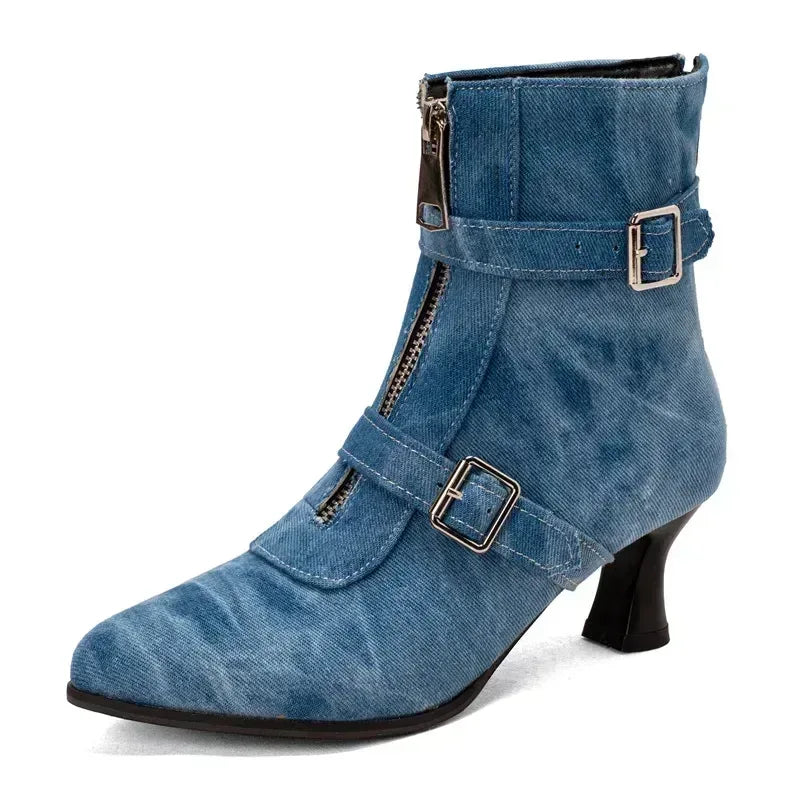 Diane | Double-Buckle Heeled Boots