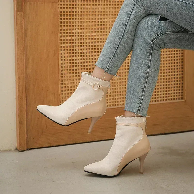 Elspeth | Two-Tone Heeled Boots