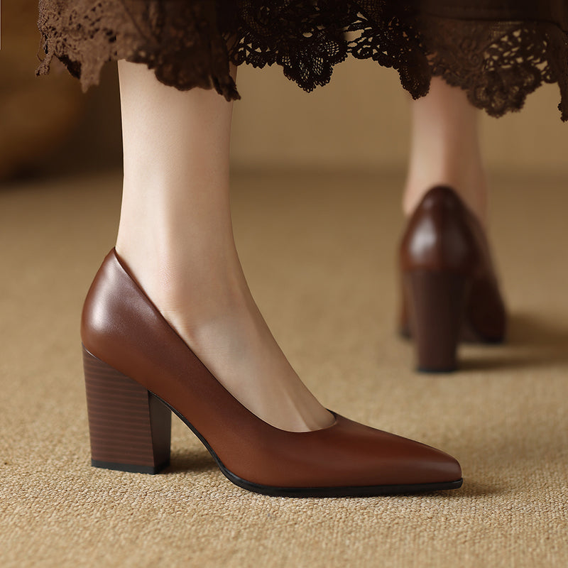 Helena | Block Heel Court Shoes