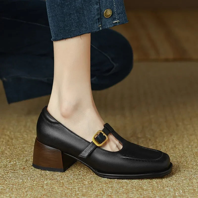 Rosalind | Square-Toe Block Heel Mary Janes
