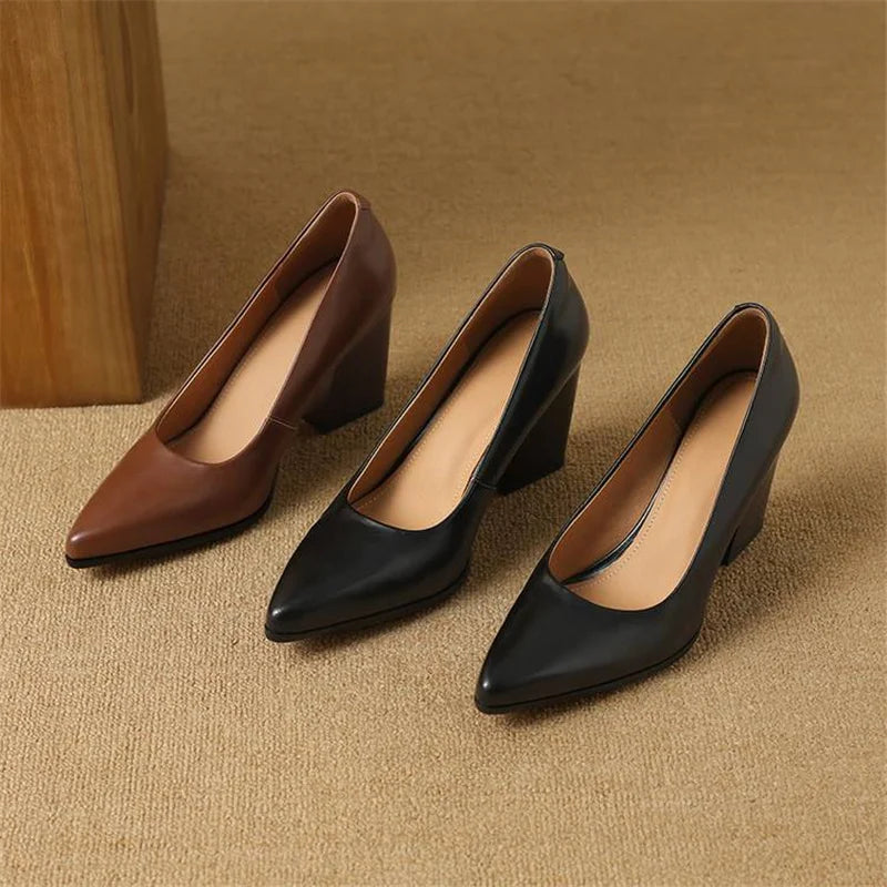 Helena | Block Heel Court Shoes