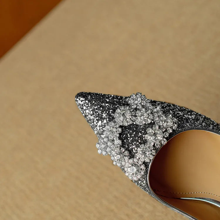Gloria | Glitter Court Shoes