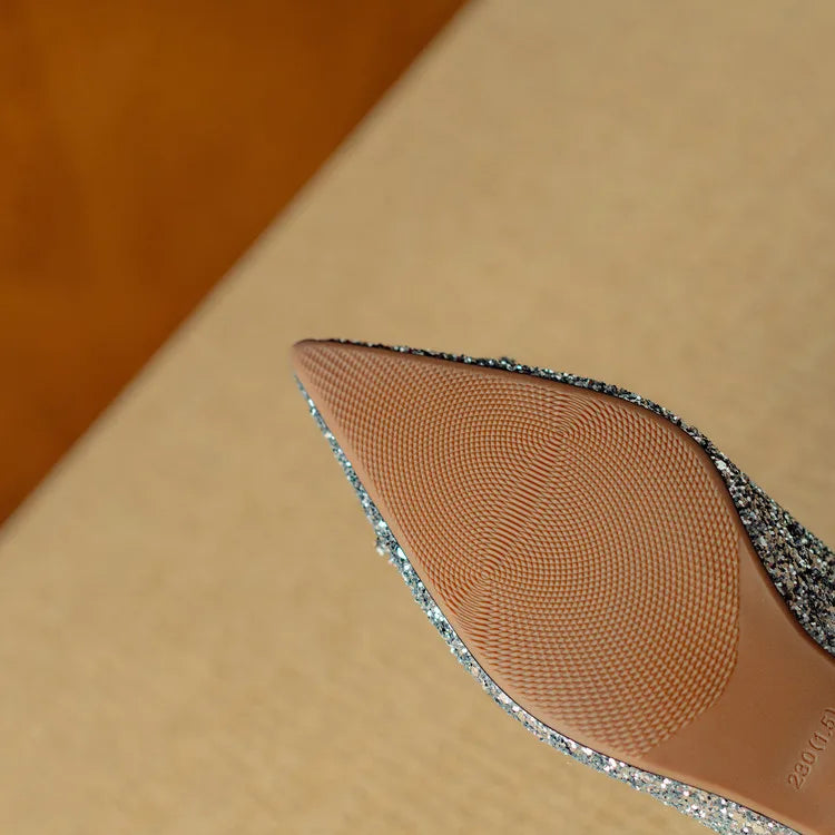 Gloria | Glitter Court Shoes