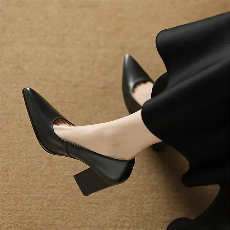 Helena | Block Heel Court Shoes