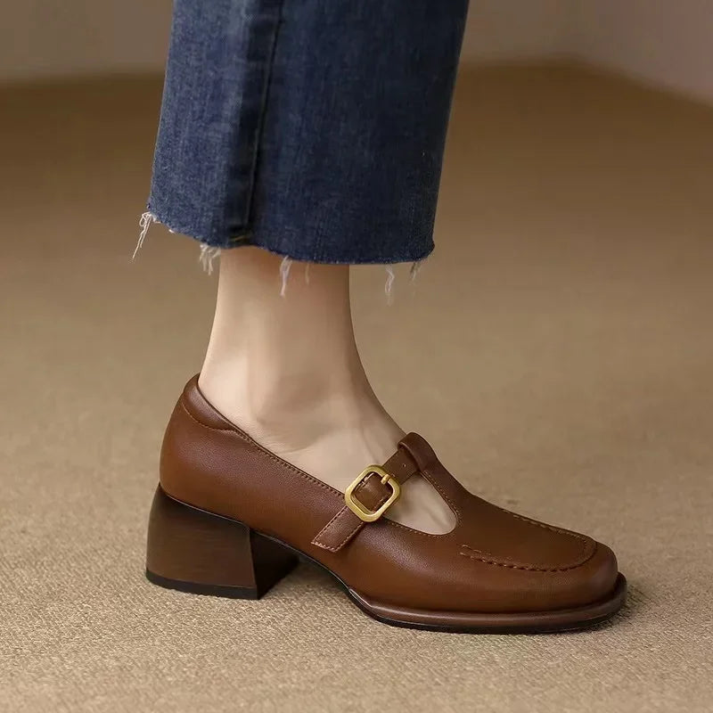 Rosalind | Square-Toe Block Heel Mary Janes