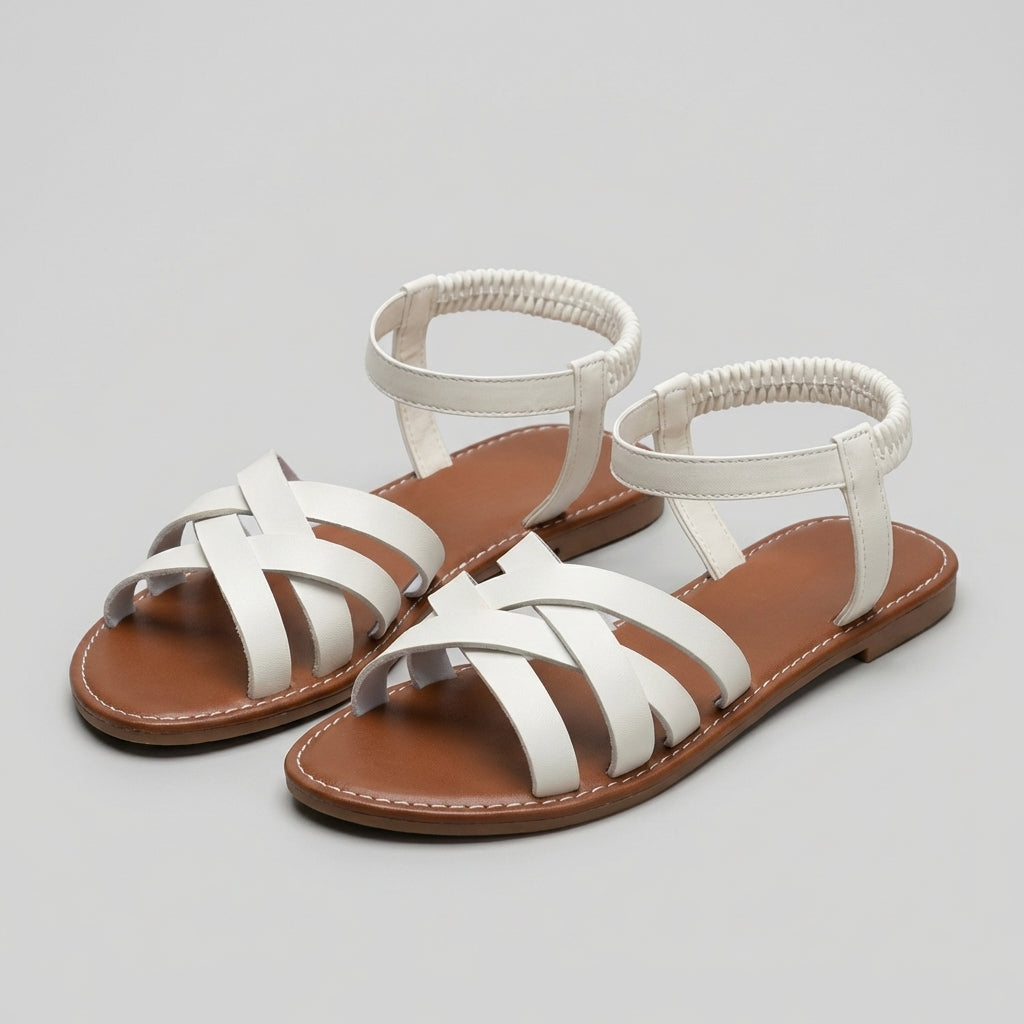 Elastic Strap Flat Sandals