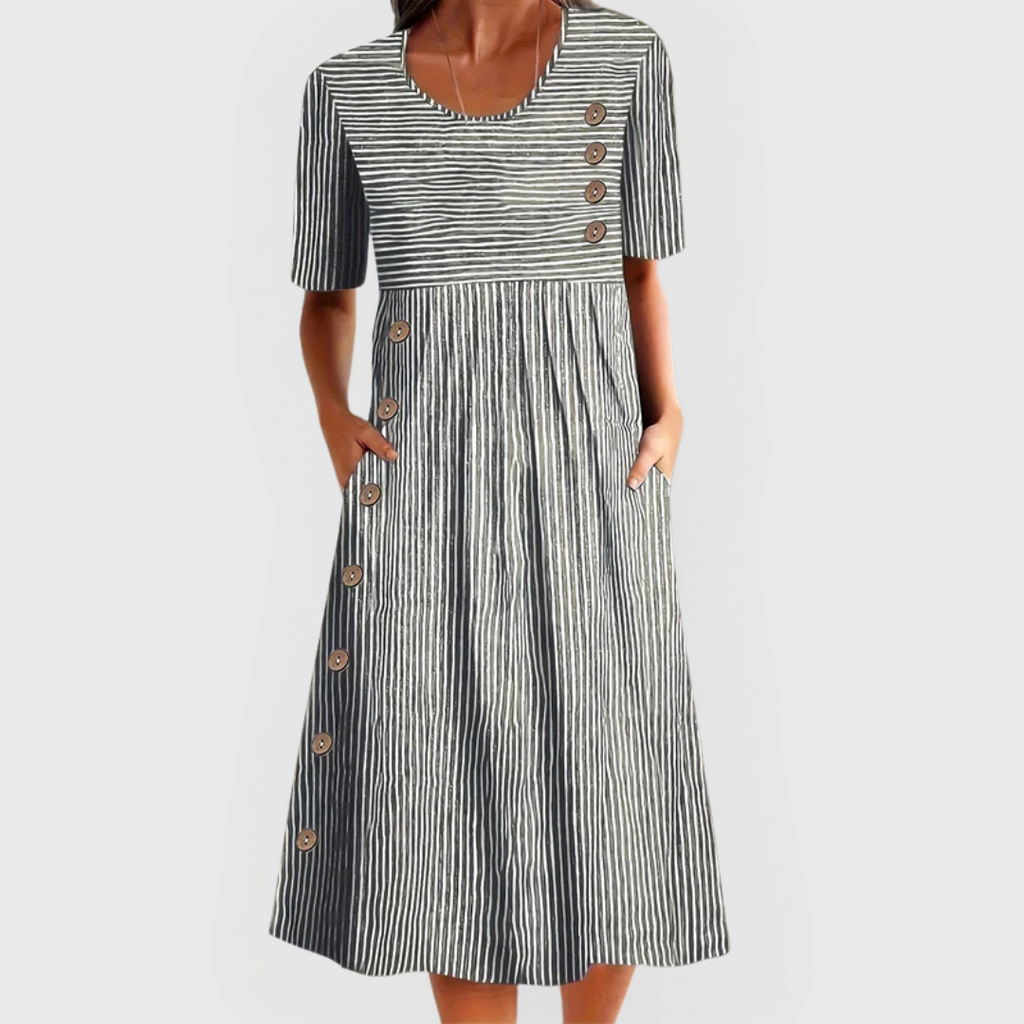 Xanthe | Striped Midi Dress