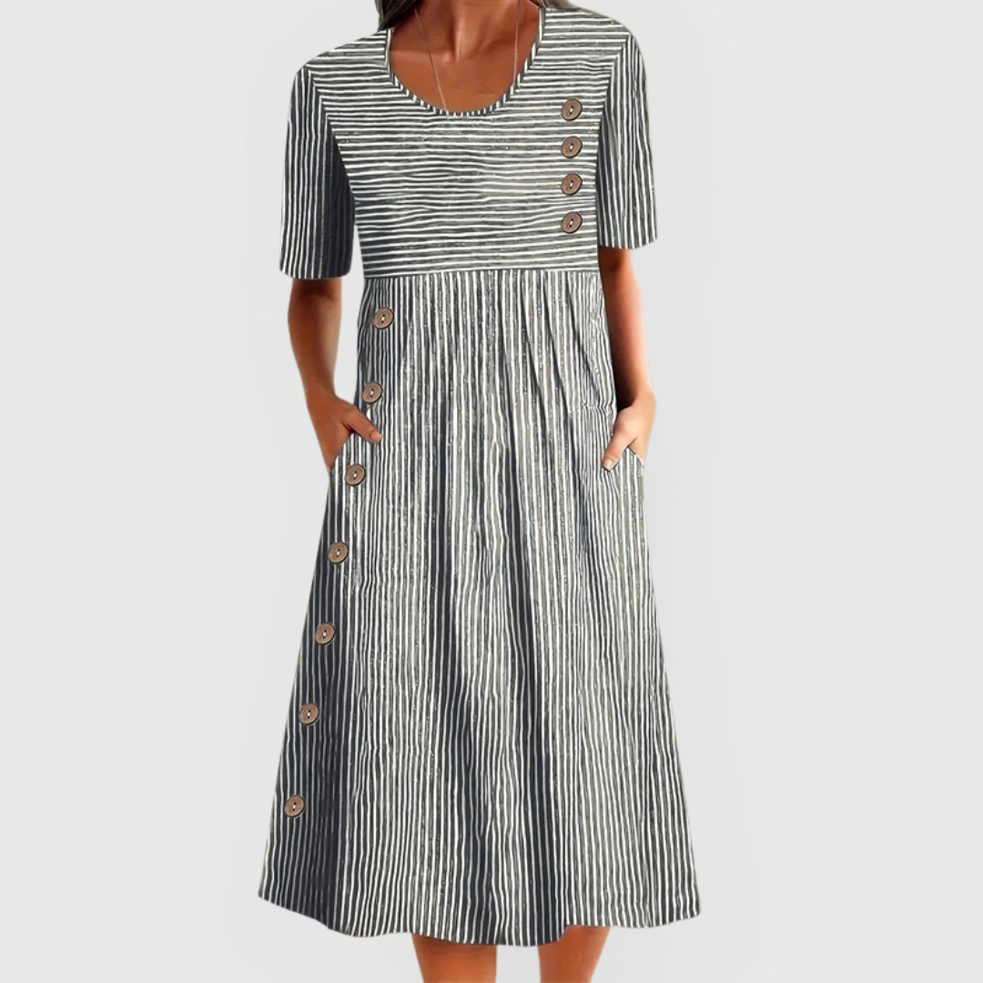Xanthe | Striped Midi Dress