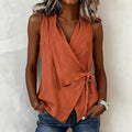 Sandy | Sleeveless Wrap Blouse
