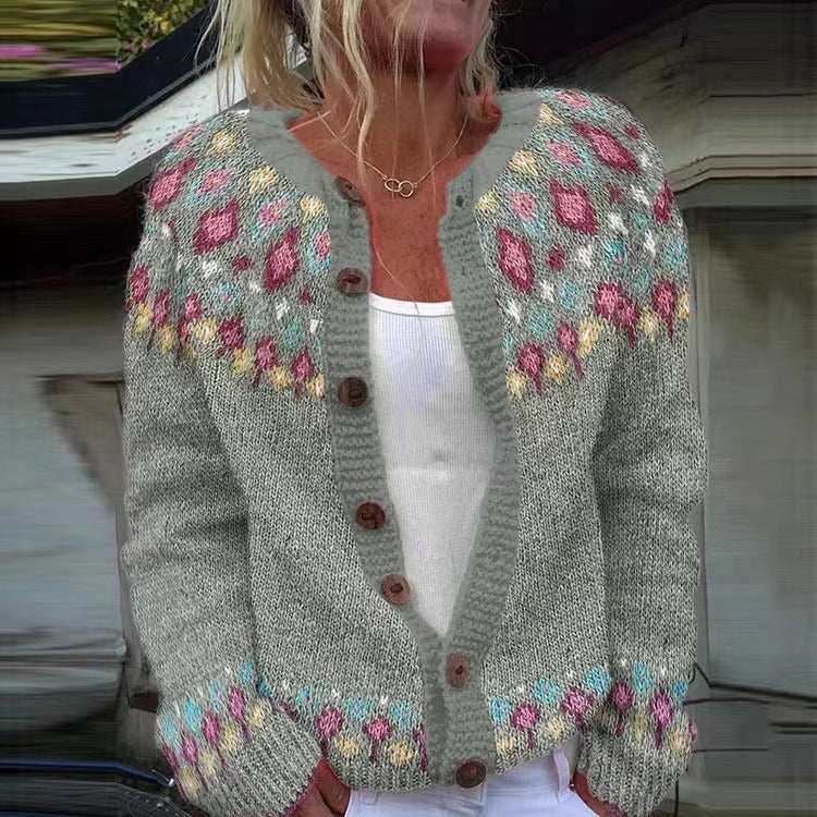 Rowena | Patterned Knit Cardigan