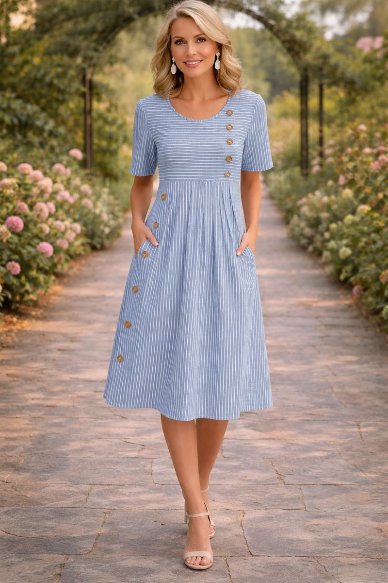 Wanda | Striped Midi Dress