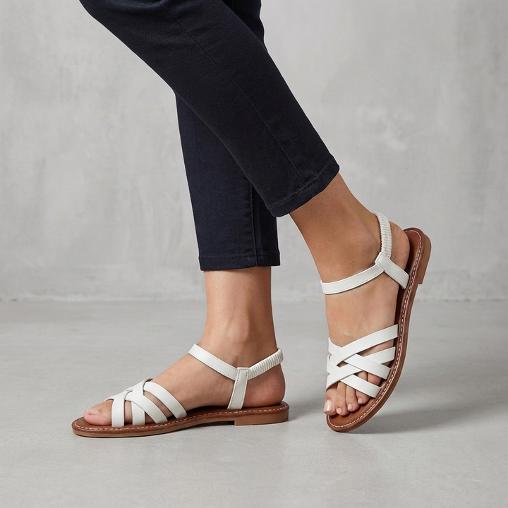 Elastic Strap Flat Sandals