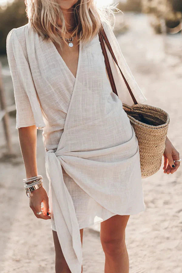 Margot | Wrap Tie-Waist Mini Dress